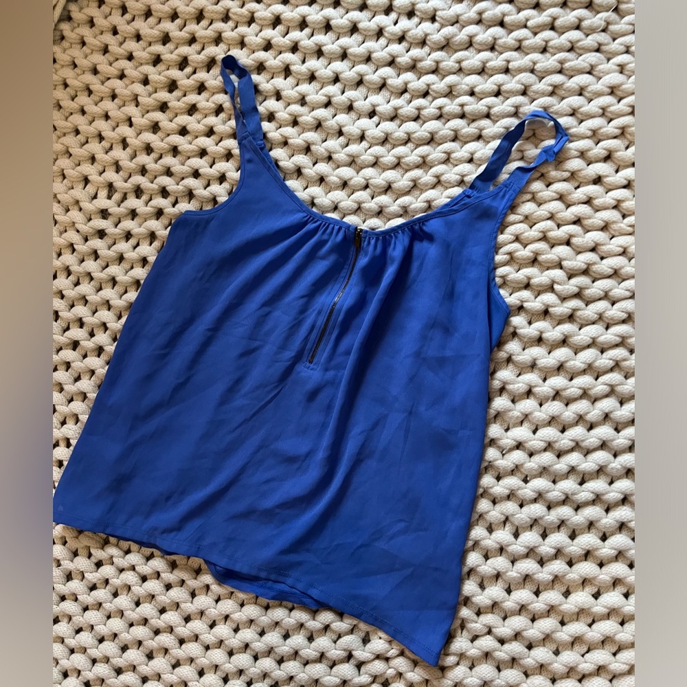 Purple express womens size large tank top with zipper detail